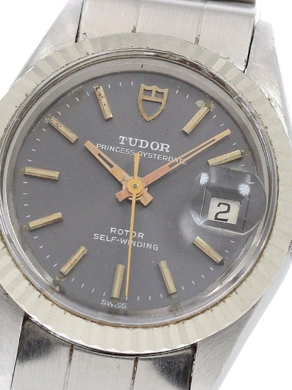 TUDOR Princess Oyster Date 92414 WG bezel Gray Dial Automatic Ladies_949684